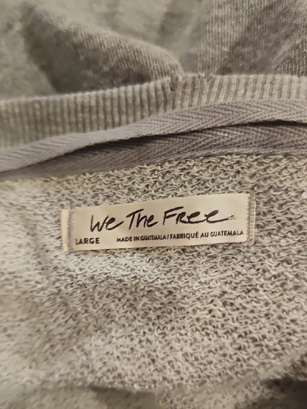 Free People We The Free Camden Sweatshirt; EUC; Size Large; Sand Heather Grey - Picture 9 of 9